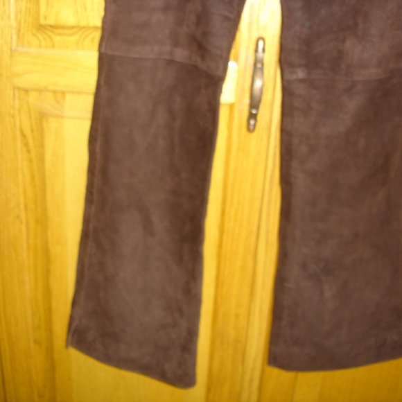 WOMEN'S ST JOHN SPORT by MARIE GRAY LEATHER PANTS CHOCOLATE BROWN SIZE 2 - Picture 6 of 9